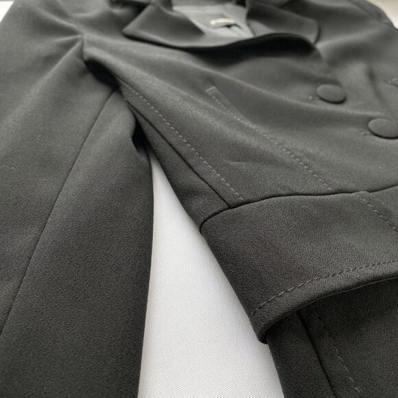 PINKO BLACK NOTCHED LAPEL SINGLE BREASTED ASYMMETRICAL BLAZER - 6 - Picture 7 of 10